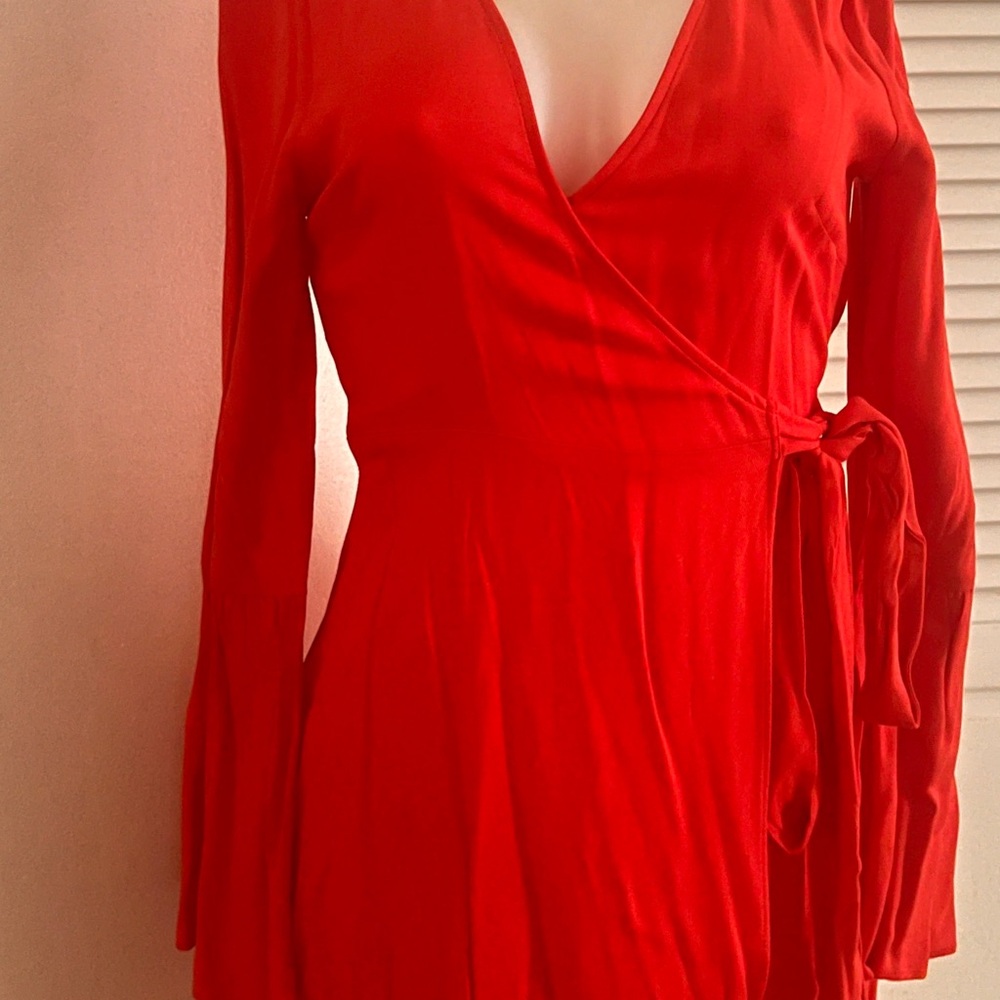 NWOT BCBGeneration Vibrant Red Long Sleeve Dress